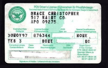 USAEUR driver's license  (shared by Chris Brace)