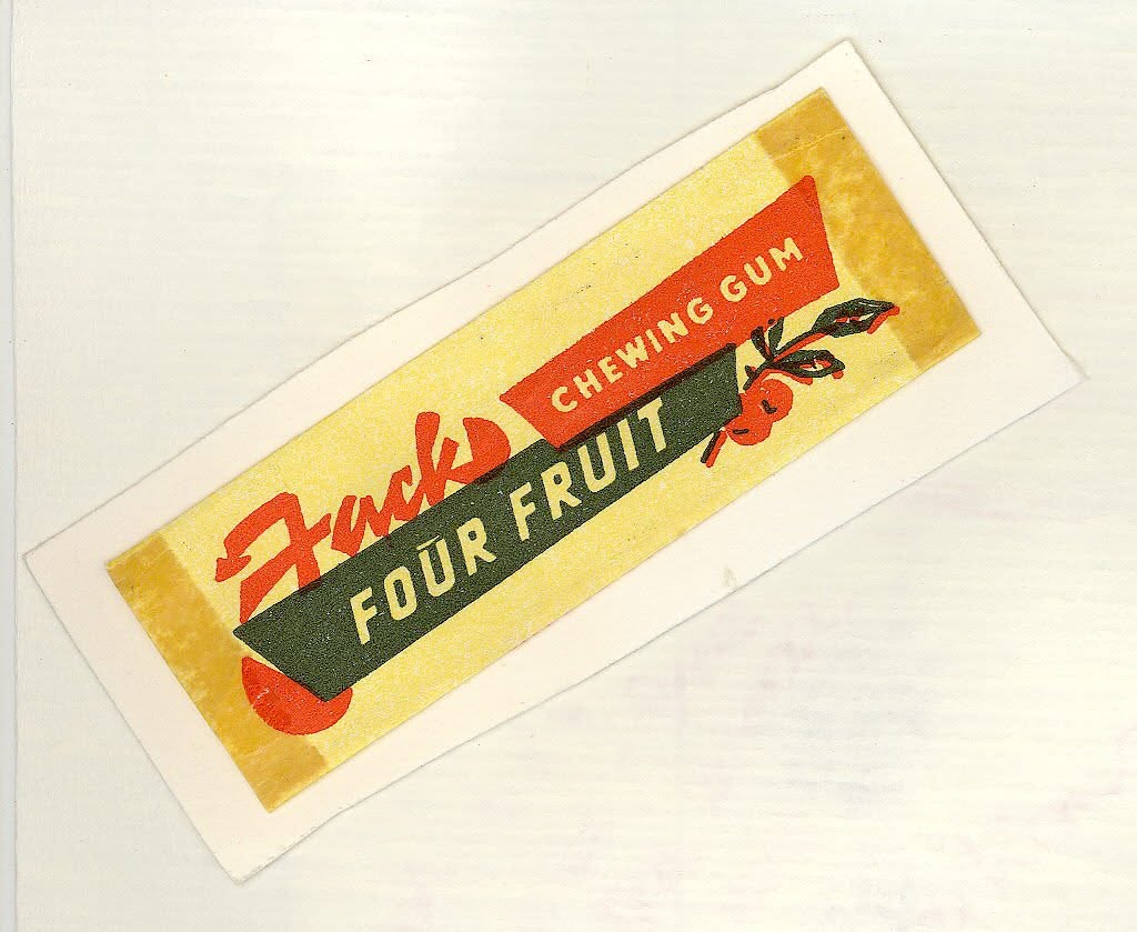 1970 German brand chewing gum wrapper  (shared by Less Cale)