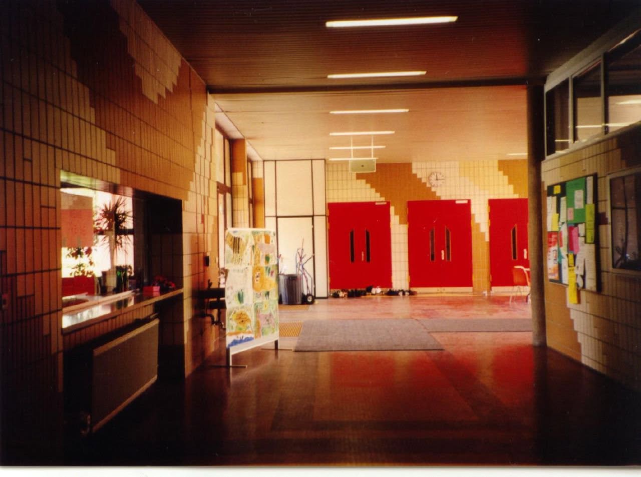 Karlsruhe Elementary School gym entrance 1995  (shared by Chris Brace)