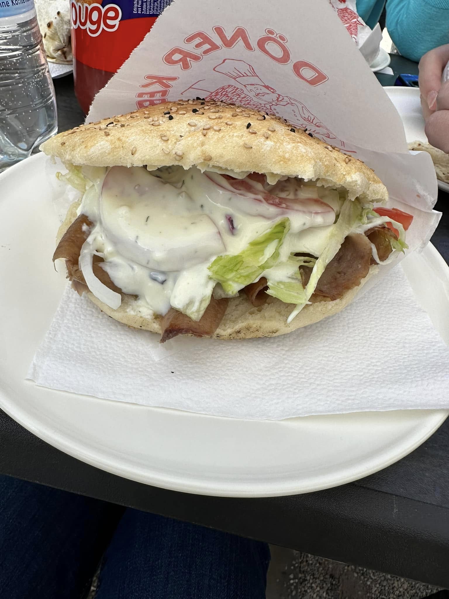 Doner kebab available next to the ice cream shop across from the school  (shared