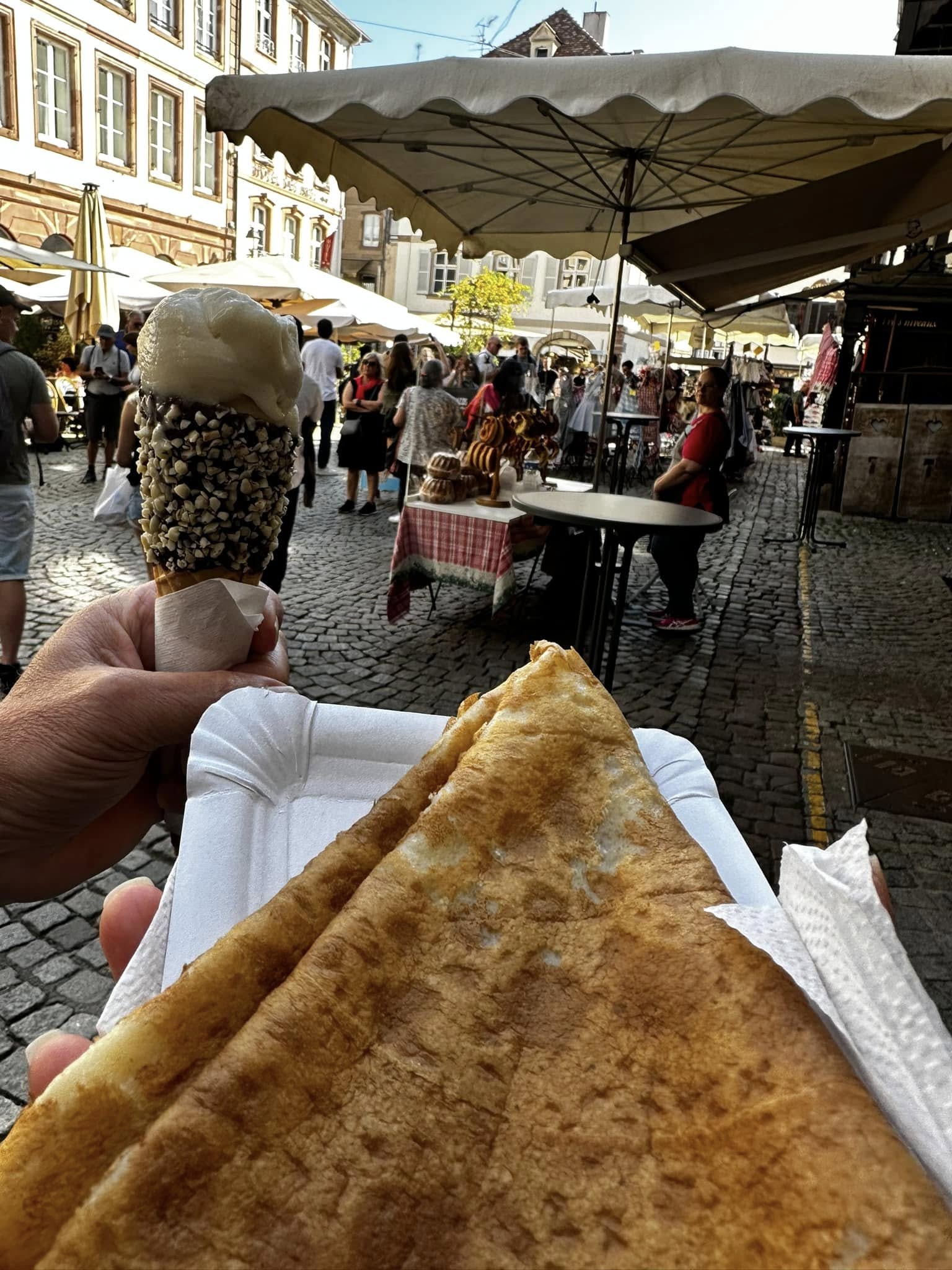 Banana Eis and Cinnamon Sugar Crepe in Strasbourg  (shared by Gayle Buzzell)
