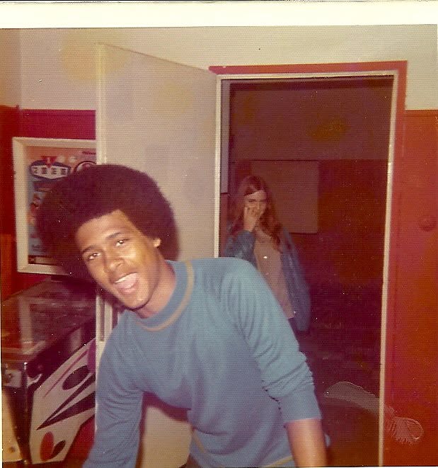 Maurice Johnson and Leslie Cale - game room at AYA 1973  (shared by Less Cale)