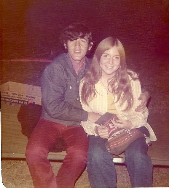 Pierre Vargas and Leslie Cale in ice cream tent at the carnival in 1973.  (share