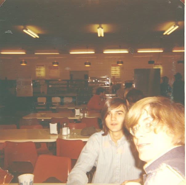 Ronnie Rhinehart and Rick Topping in the snack bar, circa 1972.  (shared by Less