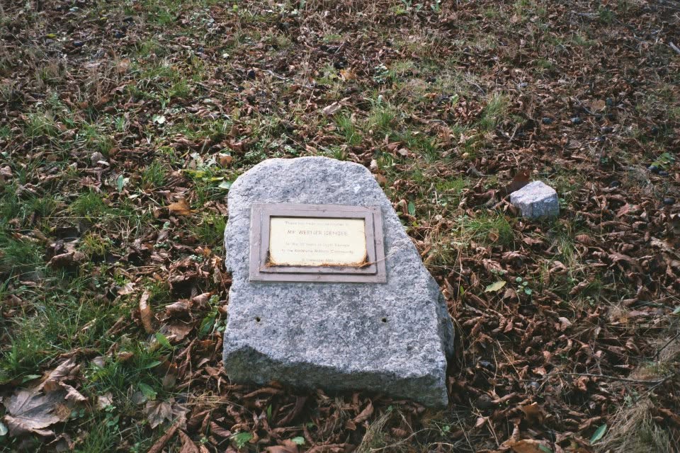 "These two trees are dedicated to Mr. Werner Isensee for his 35 years of loyal s
